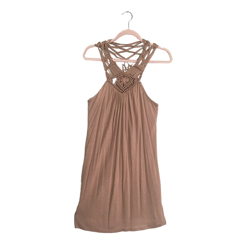 Miss Me halter macrame design lined dress nwot